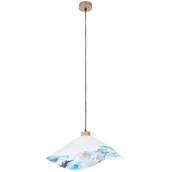 Lampy sufitowe - Britop Wisząca LAMPA vintage HATTU FLORAL 1615619174 materiałowa OPRAWA kopuła ZWIS hampton biały multikolor - miniaturka - grafika 1