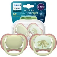 Smoczki uspokajające - Smoczek PHILIPS Avent Ultra Air SCF087/18 6-18 m Wielokolorowy (2 sztuki) - miniaturka - grafika 1