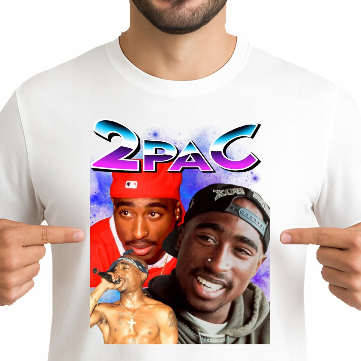 KOSZULKA 2PAC LEGENDARNY TUPAC SHAKUR RAP KULTOWA bootleg HIP HOP M 3485
