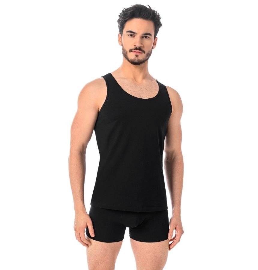 Podkoszulek męski bawełniany Eli czarny, Teyli