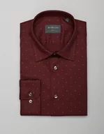 Koszule męskie - koszula calimera 00398 długi rękaw bordo slim fit - miniaturka - grafika 1