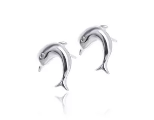 Srebrne Kolczyki Delfiny Delfin Delfinki 925 13Mm - Kolczyki - miniaturka - grafika 1