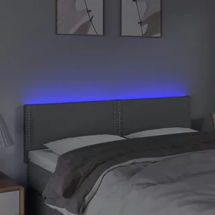Lumarko Zagłówek do łóżka z LED, jasnoszary, 144x5x78/88 cm, tkanina - Inne meble do sypialni - miniaturka - grafika 4