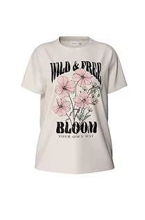 Koszulki i topy damskie - Vila T-shirt damski, Cloud Dancer/Print: be Nice, M - grafika 1