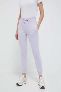 Spodnie damskie - Rossignol spodnie dresowe bawełniane kolor fioletowy gładkie - grafika 1