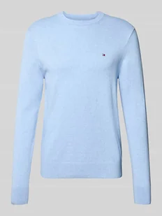 Sweter z dzianiny o kroju regular fit z mieszanki bawełny i kaszmiru - Swetry męskie - miniaturka - grafika 1
