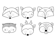 Gadżety na imprezę - Maski "Woodland", 6 szt MASZ1 - miniaturka - grafika 1