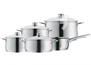 WMF Diadem Plus 5-częściowy komplet garnków z polerowanej stali szlachetnej Cromargan, krawędź ułatwiająca zlewanie, kompatybilny z kuchenkami indukcyjnymi, może być myty w zmywarce 0730356040 - Zestawy garnków i patelni - miniaturka - grafika 1