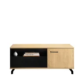 Szafki RTV - Szafka RTV MD8 Madison Czarny Meblar Czarny, Dąb Biszkoptowy - miniaturka - grafika 1