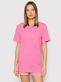 Piżamy damskie - Calvin Klein Underwear T-Shirt 000QS6756E Różowy Regular Fit - grafika 1