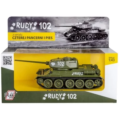 Czołg T34 Rudy 102 Z Serialu Czterej Pancerni - Model Kolekcjonerski 1:43