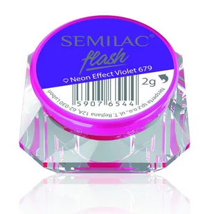 Semilac PYŁEK neonowy FLASH NEON EFFECT 679 Violet 59078319 - Ozdoby do paznokci - miniaturka - grafika 1