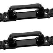 Zawiasy, okucia i inne akcesoria - (2 sztuki) Zestaw 2 metalowych uchwytów przesuwnych w stylu antycznym do ulepszeń szafek - miniaturka - grafika 1