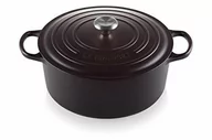 Naczynia żaroodporne - Le Creuset SIG 21177300000430 okrągła gęsiarka o średnicy 30 cm, kolor czarny 21177300000430 - miniaturka - grafika 1