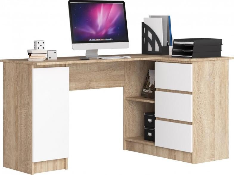 Biurko Fabryka Mebli Akord B20 Biało-Brązowe 155 cm x 85 cm