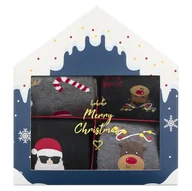 Majtki męskie - Zestaw męski prezentowy Soxo 2x Skarpetki świąteczne 2x bokserki świąteczne prezent na Mikołajki dla Niego Zabawny komplet-L - miniaturka - grafika 1