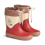 Kalosze damskie - Wheat Unisex dziecięce buty termiczne, kalosze termiczne, jednokolorowe, dla chłopców i dziewczynek, 100% naturalny kauczuk, buty przeciwdeszczowe, 2072 Red, 32 EU - miniaturka - grafika 1