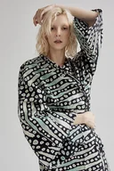 Sukienki - Kimono miętowo-czarne Wildness Glow - Pakamera - miniaturka - grafika 1