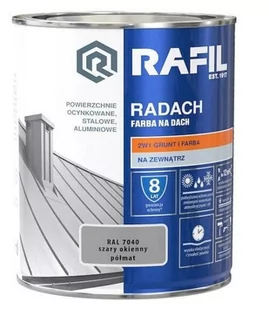 Farba na dach Rafil Radach szary okienny RAL7040 0,75l - Farby zewnętrzne - miniaturka - grafika 1
