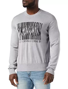 Just Cavalli Sweter męski, 856 Glacer Gray, M - Swetry męskie - miniaturka - grafika 1