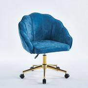 Fotele - Fotel muszelka DC-6299 welur niebieski #33 na kółkach - miniaturka - grafika 1