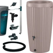 Zbiorniki na deszczówkę - Zbiornik na deszczówkę Mika 240l Beczka na wodę + zestaw przyłączeniowy - miniaturka - grafika 1