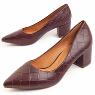 Czółenka - Montevita Buty Na Obcasie Sloon7 Bordeaux - miniaturka - grafika 1