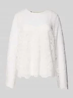 Bluzki damskie - Bluzka z długim rękawem o kroju regular fit z koronki model ‘OLLINE’ - miniaturka - grafika 1