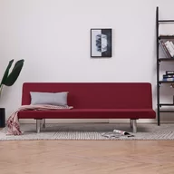 Sofy i kanapy - vidaXL vidaXL Sofa, rozkładana, kolor czerwonego wina, poliester - miniaturka - grafika 1