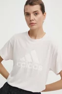 Koszulki sportowe damskie - adidas t-shirt damski kolor różowy IS3629 - miniaturka - grafika 1