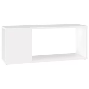 vidaXL Szafka pod TV, biała, 80x24x32 cm, płyta wiórowa - Szafki RTV - miniaturka - grafika 1