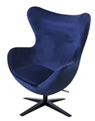 Fotele - MeblujDom Fotel EGG SZEROKI VELVET BLACK Granatowy HE-066.HM8-49.B - miniaturka - grafika 1