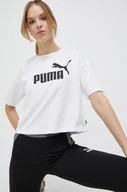 Koszulki sportowe damskie - Puma t-shirt damski kolor biały - miniaturka - grafika 1
