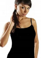Koszulki i topy damskie - Podkoszulka damska na wąskich ramiączkach bawełniana S Rita Emili CZARNA - miniaturka - grafika 1