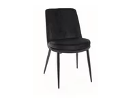 Krzesła - Krzesło tapicerowane do jadalni KAYLA VELVET czarne SIGNAL - miniaturka - grafika 1
