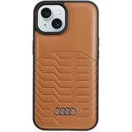 Etui i futerały do telefonów - Audi Synthetic Leather MagSafe iPhone 15 / 14 / 13 6.1" brązowy/brown hardcase AU-TPUPCMIP15-GT/D3-BN - miniaturka - grafika 1