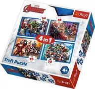 Puzzle - Trefl Puzzle 34310 Nieustraszeni Avengersi 4w1 ŁÓDŹ 34310 - miniaturka - grafika 1