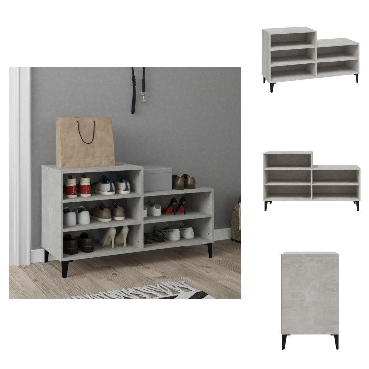 vidaXL Stojak na buty betonowy szary 102x36x60 cm materiał drewnopochodny - Stojaki i szafki na buty