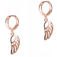 Kolczyki - Kolczyki Pozłacane ze Skrzydłami Anioła Skrzydła Skrzydło Wings SREBRO 925 - miniaturka - grafika 1