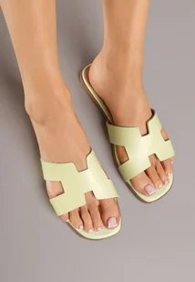Żółte Klapki Vices z Geometryczną Cholewką Arlemia - Klapki i japonki damskie - miniaturka - grafika 1