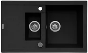 Zlewozmywaki - Pyramis Zlew SPARTA PLUS 78x48) 1 1/2B 1D czarny 70062801) 70062801 - miniaturka - grafika 1