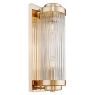 Lampy ścienne - Złota Lampa ścienna Sergio kinkiet tuba do przedpokoju kryształ - miniaturka - grafika 1