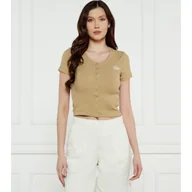 Bluzki damskie - Guess Jeans Bluzka SNAP EMBRO Cropped Fit - miniaturka - grafika 1