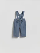 Spodenki dla niemowląt - Reserved - Bawełniane spodnie z szelkami - jasnoniebieski - miniaturka - grafika 1