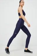 Legginsy - Under Armour legginsy treningowe damskie kolor granatowy gładkie - miniaturka - grafika 1