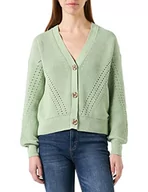 Swetry damskie - Garcia Damski kardigan z dzianiny, zielony (Smoke Green), XXL, Smoke Green, XXL - miniaturka - grafika 1