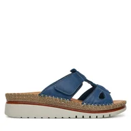 Buty dla dziewczynek - Klapki Manitu 900157 Niebieski - miniaturka - grafika 1