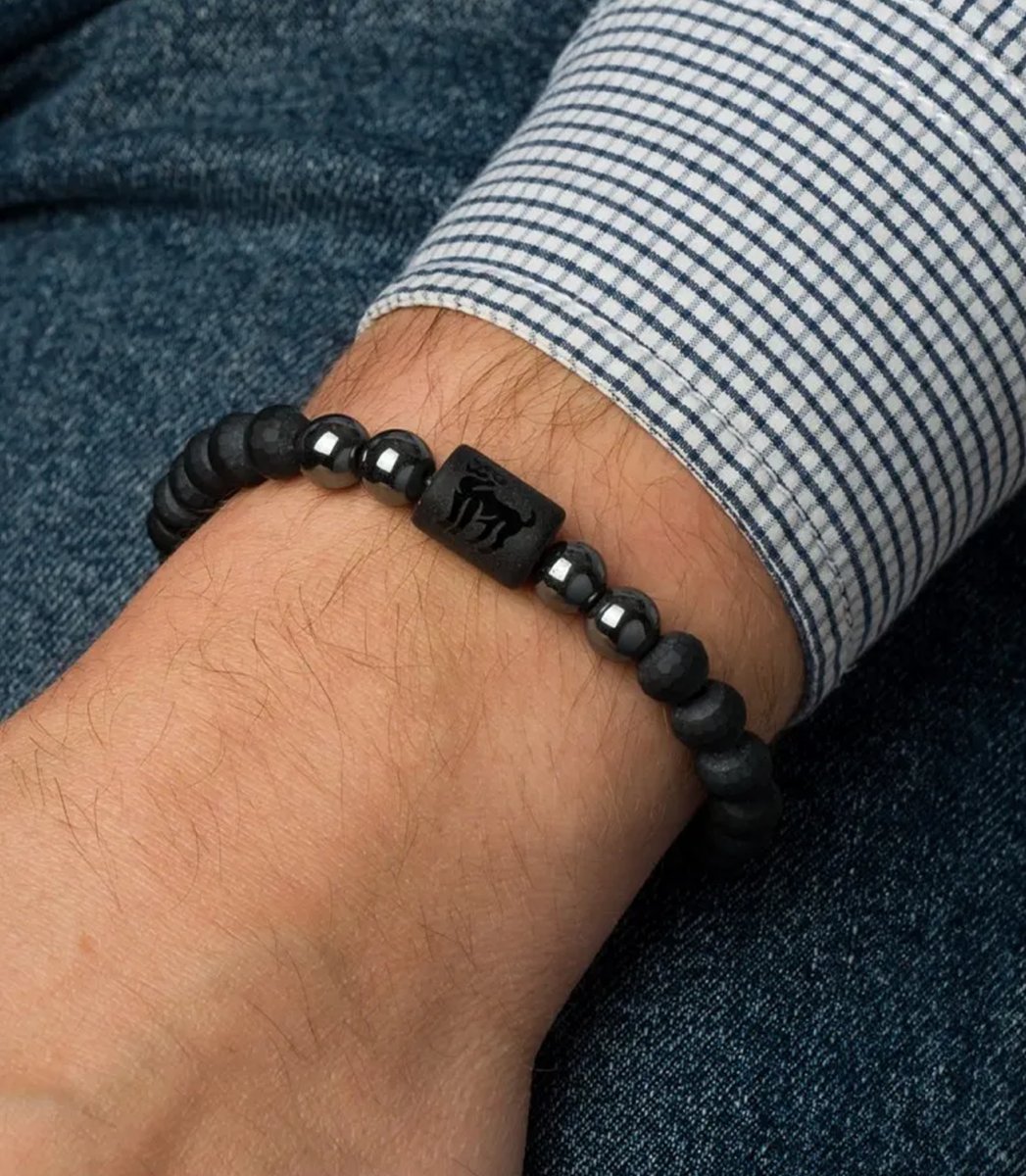 Bransoletka męska z naturalnych kamieni zodiak BARAN