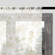 Firany - Firana świąteczna WINTER wzór BN37 | złote świąteczne szkice 140 x 200 cm - miniaturka - grafika 1