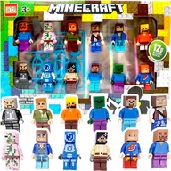 Figurki dla dzieci - ZESTAW XL 12 FIGUREK DLA FANÓW MINECRAFT FIGURKI KLOCKI LUDZIKI + 10 BRONI - miniaturka - grafika 1